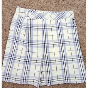 EP Pro Golf‎ Skort Size 12 Plaid Pleated White Blue Golf Casual Career